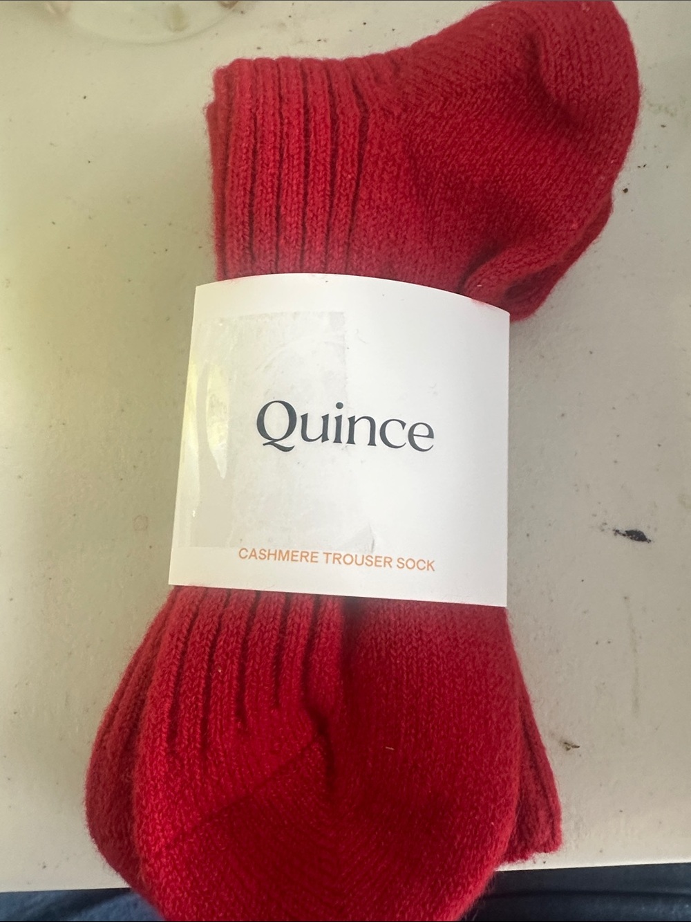 Quince Red Cashmere Trouser Socks
